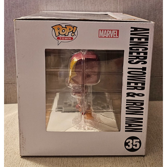 Pop Town Avengers Age of Ultron Avengers Tower with Iron Man GITD Sealed New - Picture 2 of 4